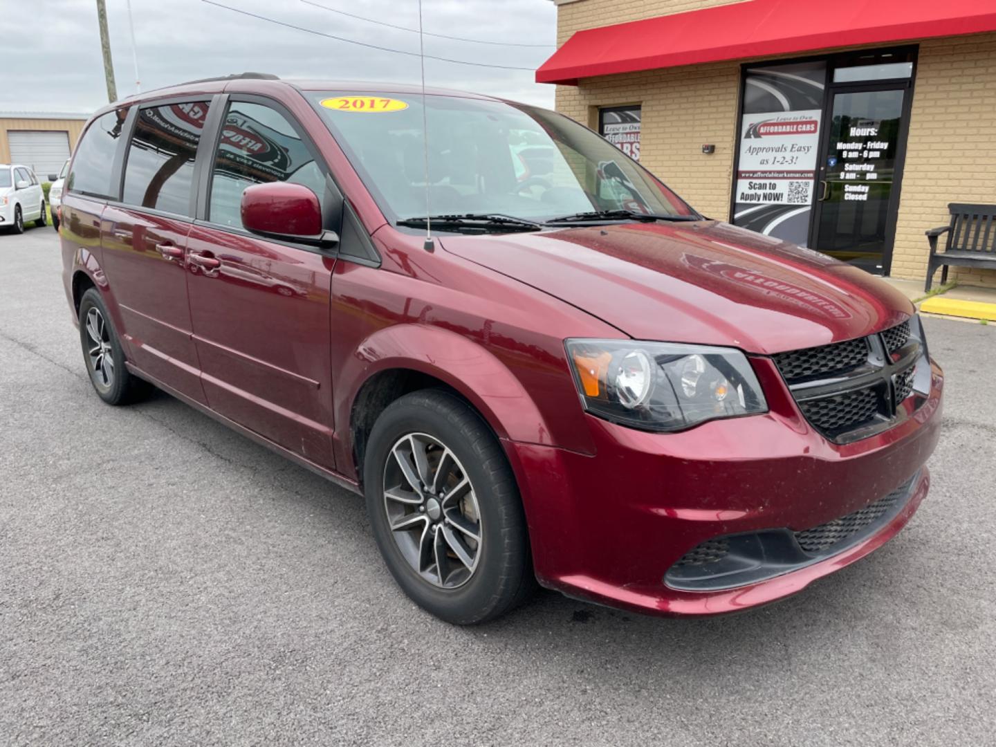 2017 Maroon Dodge Grand Caravan Passenger (2C4RDGBG9HR) with an V6, Flex Fuel, 3.6 Liter engine, Automatic, 6-Spd transmission, located at 8008 Warden Rd, Sherwood, AR, 72120, (501) 801-6100, 34.830078, -92.186684 - Photo#1